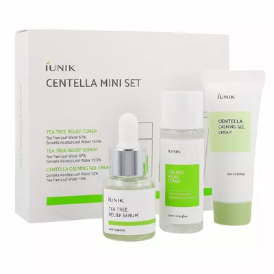 iUNIK Centella Mini Set Zestaw Kosmetyków z Wąkrotą Azjatycką Tonik + Serum + Krem