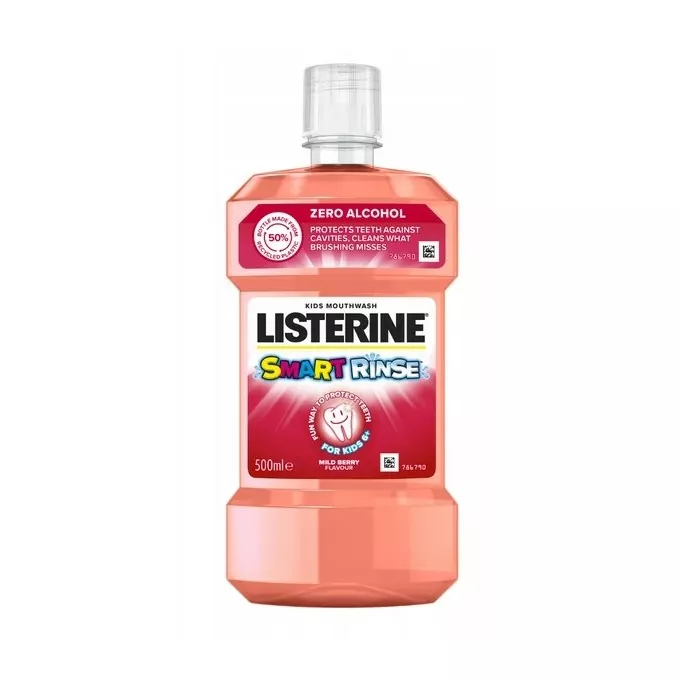 Listerine Kids Smart Rinse Płyn do Płukania Jamy Ustnej dla Dzieci 500ml