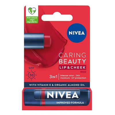 NIVEA Pomadka do Ust Caring Beauty 3w1 Red