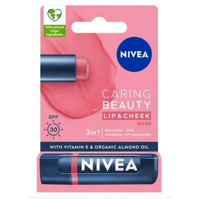 NIVEA Pomadka do Ust Caring Beauty 3w1 Rose