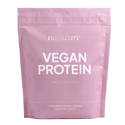 Natu Care Vegan Protein Białko Wegańskie Biała Czekolada-Malina 15 Porcji