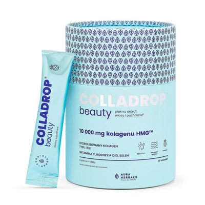 Aura Herbals Colladrop Beauty 10000mg Kolagenu Suplement Diety Ananas 30 Saszetek