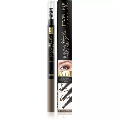 Eveline Kredka do Brwi 3w1 Medium Brown 01