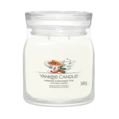 Yankee Candle Signature Świeca w Średnim Słoiku z Dwoma Knotami London Christmas Tea