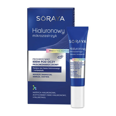 Soraya Hialuronowy Mikrozastrzyk Progresywny Krem pod Oczy Przeciwzmarszczkowy 15ml