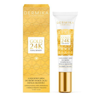 DERMIKA Luxury Gold Luksusowy Krem do Skóry Wokół Oczu 15ml