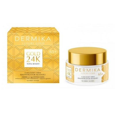 DERMIKA Luxury Gold Luksusowy Krem Rekonstruktor Młodości 65+ 50ml