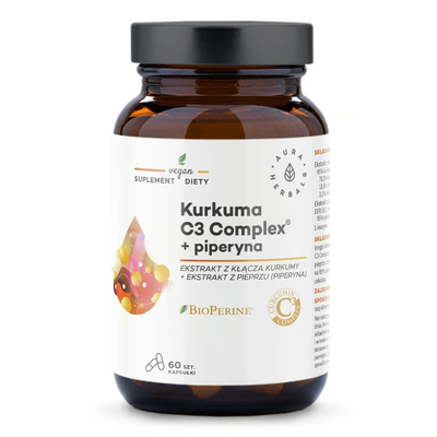 Aura Herbals Kurkuma C3 Complex + Piperyna Suplement Diety 60 Kapsułek