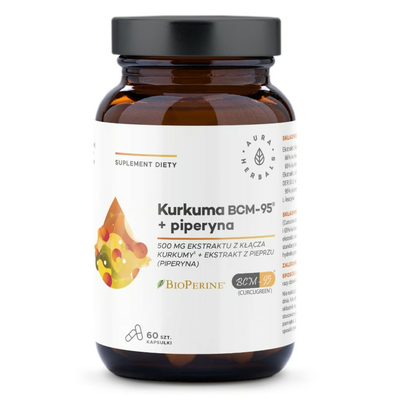 Aura Herbals Kurkuma BCM-95 + Piperyna Suplement Diety 60 Kapsułek