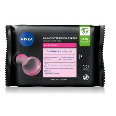 NIVEA Skin Gentle Complex 3w1 Chusteczki do Demakijażu 20 Sztuk