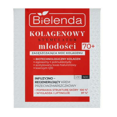 Bielenda Kolagenowy Stymulator Młodości Influzyjno-Regenerujący Krem Przeciwzmarszczkowy 70+ 50ml