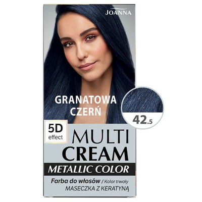 Joanna Multi Cream Metallic Color Farba do Włosów 42,5 Granatowa Czerń