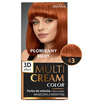 Joanna Multi Cream Metallic Color Farba do Włosów 43 Płomienny Rudy