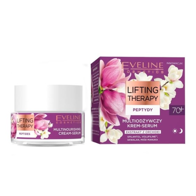 Eveline Lifting Therapy Multiodżywczy Krem-Serum z Peptydami 70+ 50ml