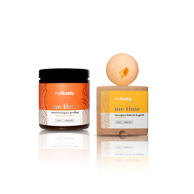[Zestaw] myBuddy Zestaw Oeange Relax Peeling + Kula do Kąpieli Pomarańcza