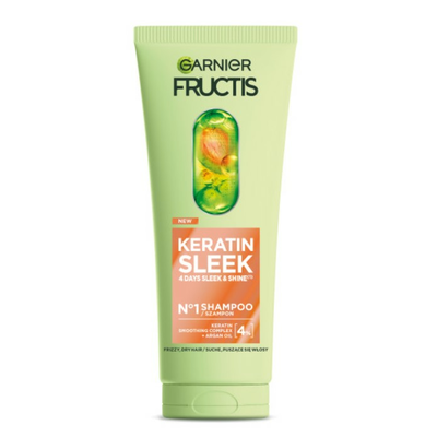 Garnier Fructis Keratin Sleek Szampon do Włosów Suchych i Puszących się 200ml