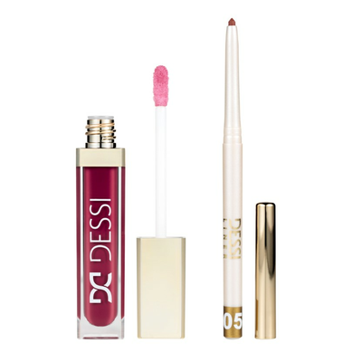 Dessi Konturówka do Ust 05 + Błyszczyk 116 Cherry