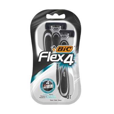 Bic Flex 4 Zestaw Maszynek do Golenia 4 Ostrza 3 Sztuki