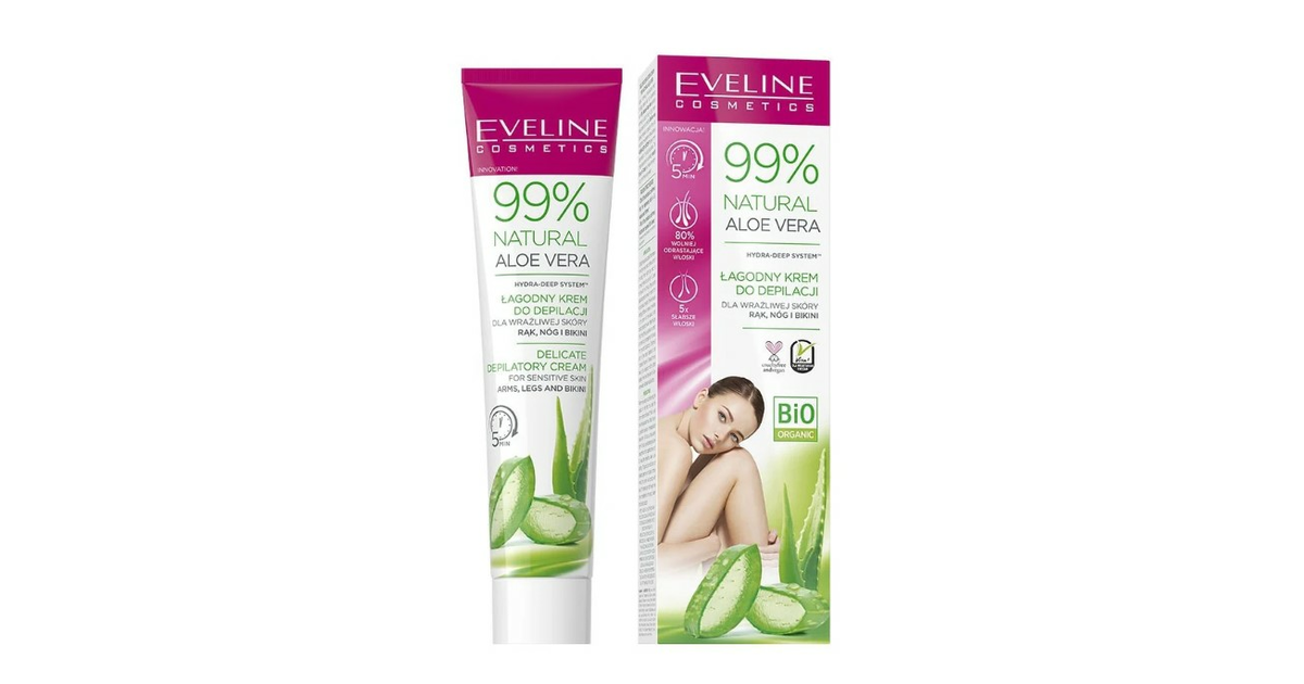 Eveline 99% Natural Aloe Vera agodny Krem do Depilacji 125ml - sklep  Cocolita