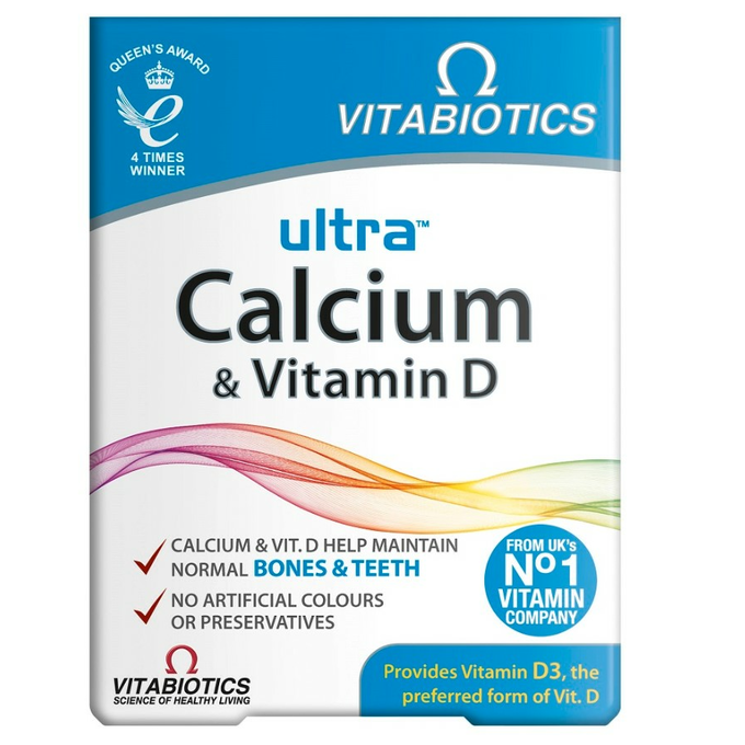 Vitabiotics Ultra Calcium &amp; Vitamin D Suplement Diety 30 Tabletek