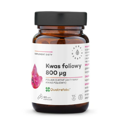 Aura Herbals Kwas Foliowy 800 μg Suplement Diety 60 Kapsułek