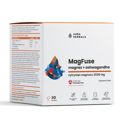 Aura Herbals MagFuse Magnez + Ashwagandha Suplement Diety 30 Saszetek