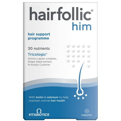 Vitabiotics Hairfollic Him Suplement Diety Wspierający Włosy 30 Tabletek