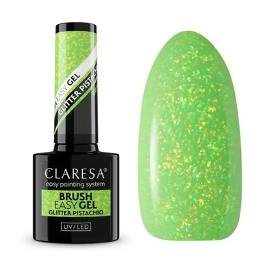 Claresa Brush Easy Gel Żel do Paznokci Glitter Pistachio