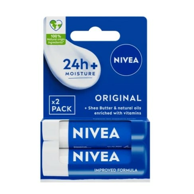 NIVEA Original Care Pielęgnująca Pomadka do Ust Duopack 2x4,8g