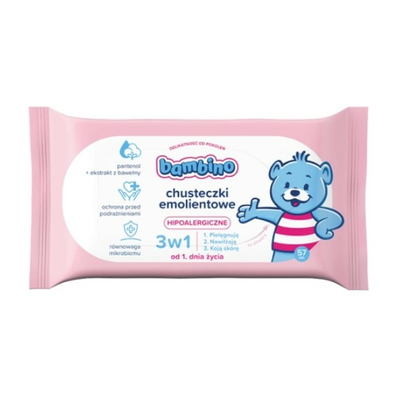 Bambino Chusteczki Emolientowe 3w1 57 Sztuk
