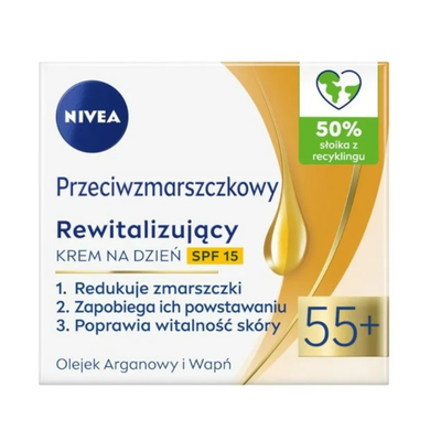 NIVEA Przeciwzmarszczkowy Rewitalizujący Krem na Dzień SPF15 55+ 50ml