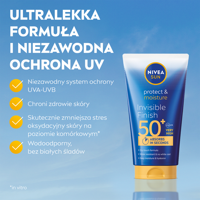 NIVEA Sun Protect &amp; Moisture Invisible Finish Balsam do Opalania SPF50+ 150ml