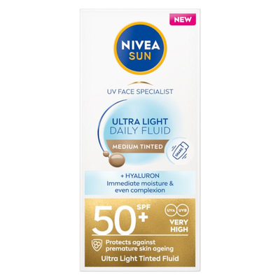 NIVEA Sun Ultra Light Daily Fluid SPF50+ Medium Tinted 40ml