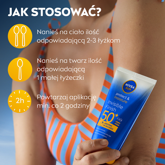 NIVEA Sun Protect &amp; Moisture Invisible Finish Balsam do Opalania SPF50+ 150ml