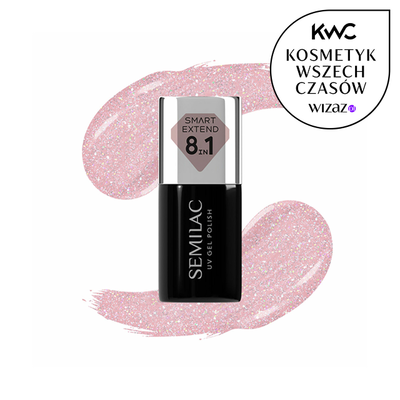Semilac Smart Extend 8w1 lakier Hybrydowy 805 Glitter Dirty Nude Rose
