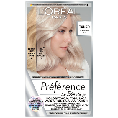 Loreal Preference Koloryzacja Tonująca do Włosów Platinum Ice