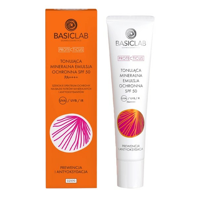BasicLab Protecticus Tonująca Mineralna Emulsja Ochronna SPF50 PA++++ 40ml