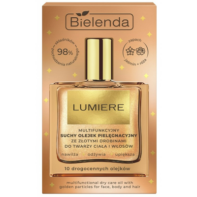Bielenda Lumiere Multifunkcyjny Suchy Olejek Pielęgnacyjny ze Złotymi Drobinami 50ml