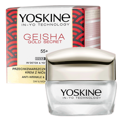 YOSKINE Geisha Gold Secret Przeciwzmarszczkowy Krem do Twarzy 55+ z Nićmi Jedwabiu 50ml