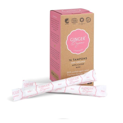 Ginger Organic Tampony z Aplikatorem Mini 16 Sztuk