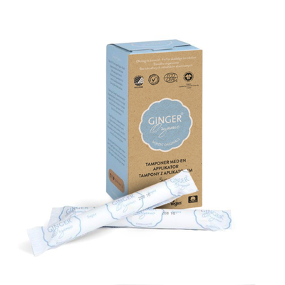 Ginger Organic Tampony z Aplikatorem Super 12 Sztuk