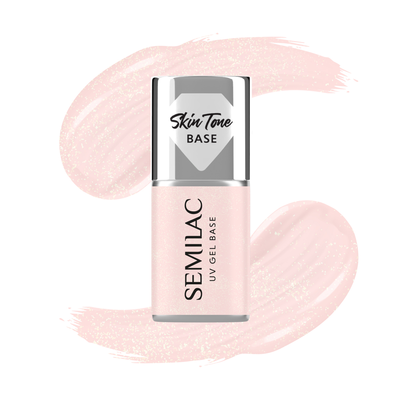 Semilac Baza do Lakierów Hybrydowych Skin Tone Cover Base Glitter Rose