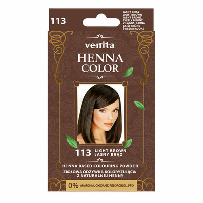 Venita Henna Color Ziołowa Odżywka Koloryzująca z Naturalnej Henny 113 Jasny Brąz