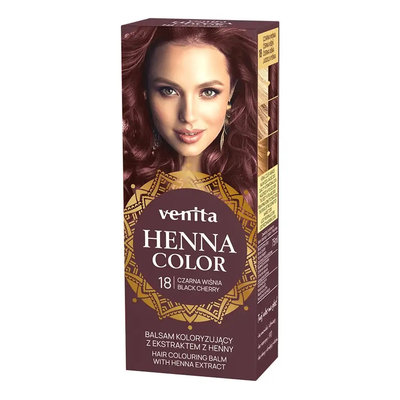 Venita Henna Color Balsam Koloryzujący do Włosów z Ekstraktem z Henny 18 Czarna Wiśnia