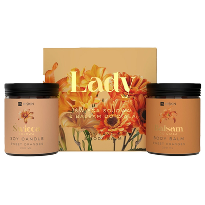 HISKIN Zestaw Lady Sweet Orange Świeca Sojowa + Balsam do Ciała
