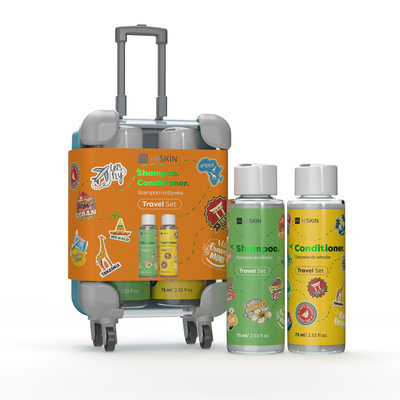HISKIN Zestaw w Walizce Szampon + Odżywka do Włosów Travel Size
