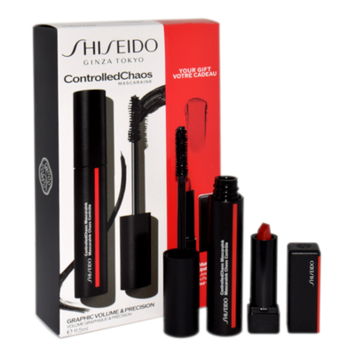 SHISEIDO Zestaw Kosmetyków do Makijażu Tusz + Pomadka