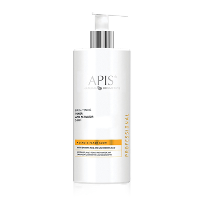 APIS Adeno-C Flash Glow Rozświetlający Tonik i Aktywator 2w1 z Kwasem Szikimowym i Laktobionowym 500ml
