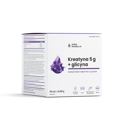 Aura Herbals Kreatyna 5g + Glicyna Suplement Diety 30 Saszetek