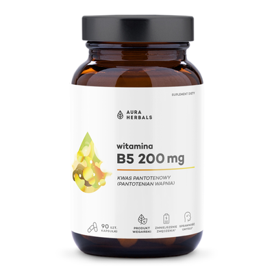 Aura Herbals Witamina B5 200mg Suplement Diety 90 Kapsułek